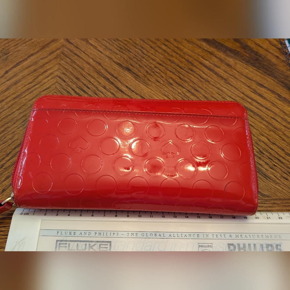 Kate Spade Vibrant Red Embossed Wallet - Picture 5 of 5
